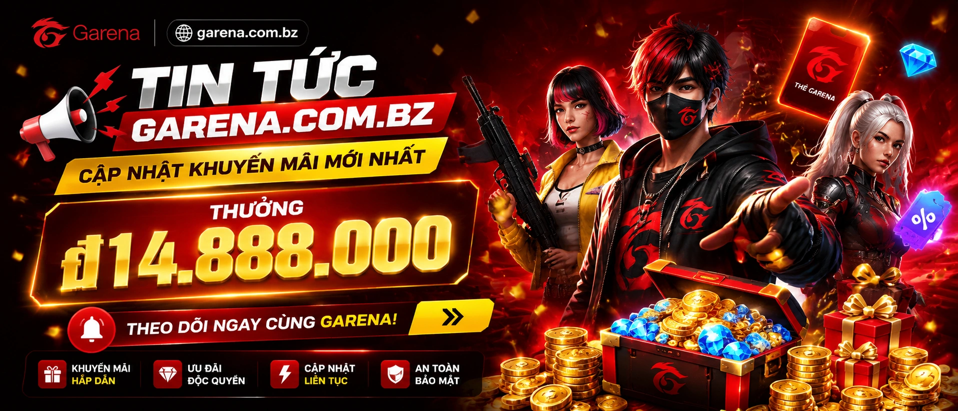 Garena.com.bz Casino, No Hu, Ban Ca, Live Casino 36 Promotions